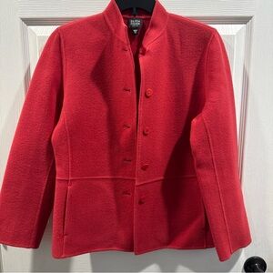 Eileen Fisher Coral Wool Cashmere Blend Button Front Jacket Women Petite Small